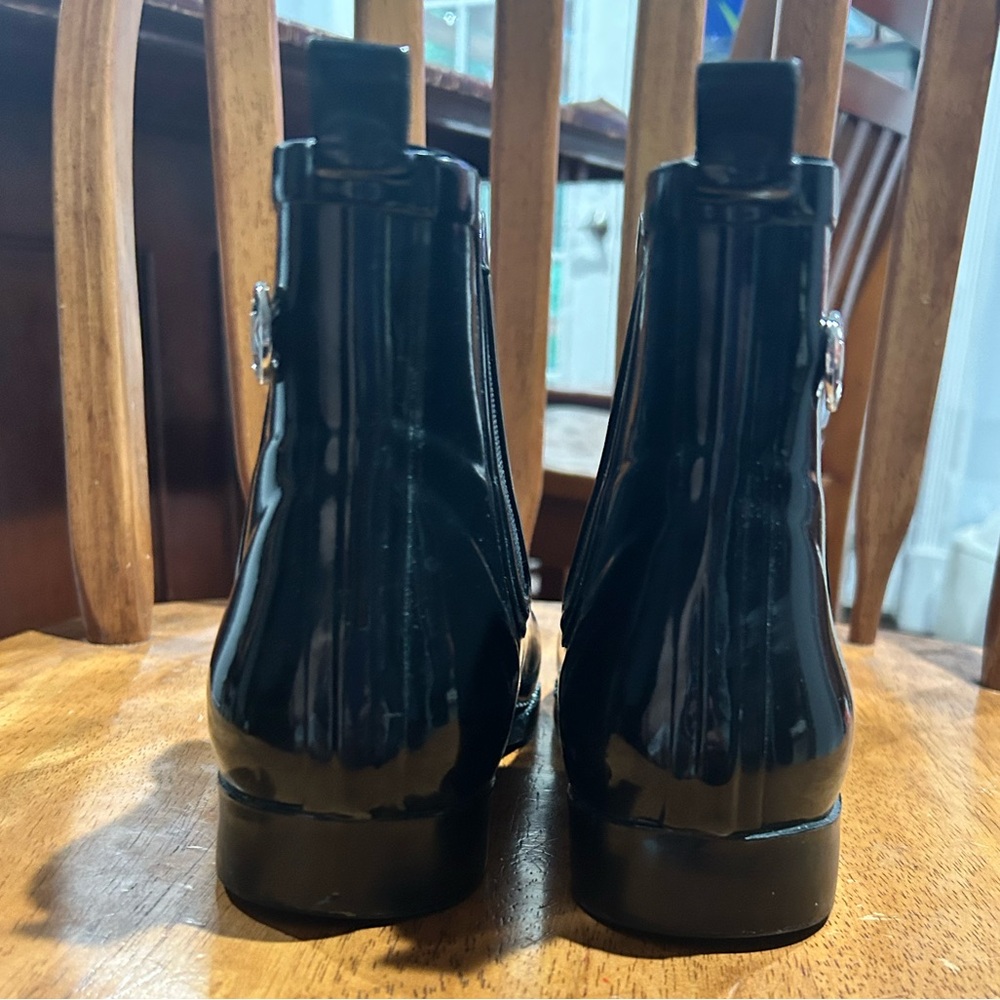 Black MK Ankle Rain Boots - Picture 2 of 7
